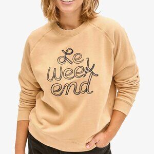 Sweatshirt ~ Sand w/ Embroidered Navy Le Weekend